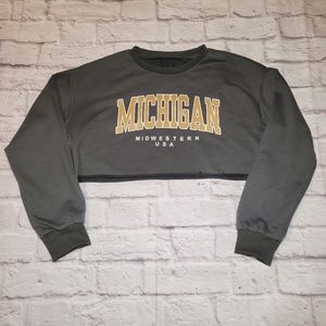 Cutoff Cropped Crewneck Michigan Sweatshirt